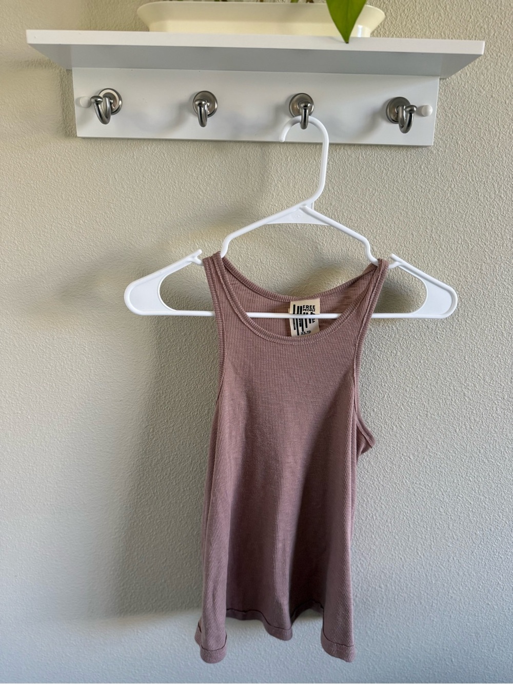 Free People Mauve Ribbed Tank - Scoop Neck